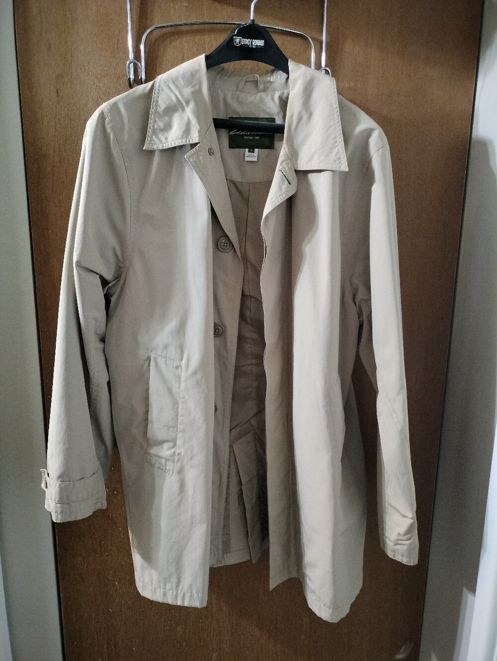 Eddie Bauer Cutter & Buck Men's Light Beige Trench Coat